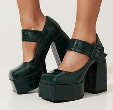 Gothic Shoes, Chunky Heel Pumps, Women Platform Shoes, Platform High Heel Shoes, Womens Chunky Heels, Womens Summer Shoes, Chunky High Heels, Super High Heels, Buckled Heels