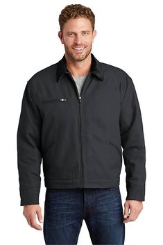 CornerStone ® - Duck Cloth Work Jacket. J763 - CHARCOAL - XS | CornerStone - Duck Cloth Work Jacket in Charcoal Size XS | Polyesterfill Easy Embroidery, Duck Cloth, Work Jacket, Winter Jacket Men, Unisex Jacket, Work Wear Women, Work Jackets, Work Wardrobe, Woven Dress