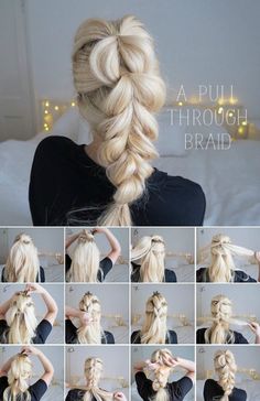 Easy Work Hairstyles, Sanggul Modern, Skirt Diy, Pull Through Braid, Braided Hairstyles Easy, Pull Through, Homecoming Hairstyles, Hair Dos, Bridesmaid Hair