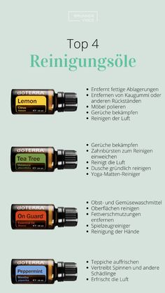 Top vier Reinigungsöle und ihre Anwendungen. Sie sind alle so vielseitig einsetzbar und duften auch noch herrlich.  ätherische Öle| Duft| frischer Duft| reinigen| Reinigungsöle| putzen| Frühlingsputz| frisch| sauber| doTERRA Top 4, Health Care, Health