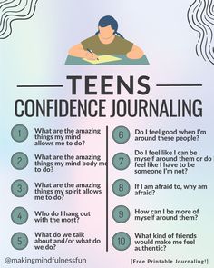 A lot of teens struggle with confidence. That why, in this blog, I'm sharing the best journaling teens can do to improve their confidence! #confidence #journaling Teen Self Esteem Activities, Building Confidence In Teens, Mental Health For Teens, Teen Mental Wellness, Teen Self Care, Teen Group Activities, Therapy Ideas For Teens, Teen Therapy Activities Mental Health, Mindfulness For Teens