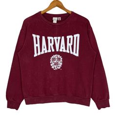 H&M Harvard University Big Logo Design Crewneck Sweatshirt Maroon Size Small * Made in : China * Size on Tag : S * Manual Measurement (inch) : Chest 22, Length 24, Shoulder 21, Sleeve 21.5. * Recommended for Size : Small (S) & (M) Medium  * Colour : Red Maroon * Condition : Good with washable stains (will be dry clean before shipping). * See photos for details. 73 Burgundy Crewneck Outfit, Big Logo Design, Hm Sweatshirt, Red College, College Sweater, Maroon Sweatshirt, Maroon Shirts, Designer Sweatshirts, Spirit Shirts