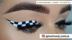 Checker Makeup Look, Nascar Makeup Ideas, F1 Inspired Makeup, Checkered Makeup Look, Race Car Makeup Look, Lightning Mcqueen Makeup Look