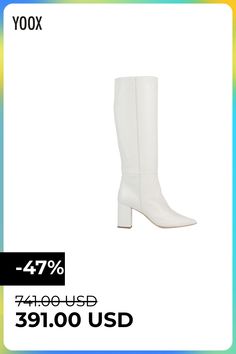 leather, no appliqués, solid color, leather backing, narrow toeline, square heel, covered heel, rubber sole, contains non-textile parts of animal origin, nappa leather , Color: White , Size: 6 Square Toe Heeled Boots With Calf Leather, Low Heeled Boots With Calf Leather, Pointed Toe Calf Leather Heeled Boots For Spring, Calf Leather Heeled Boots With Pointed Toe For Spring, High Heel Calf Leather Boots For Spring, Calf Leather High Heel Boots For Spring, Calf Leather Heeled Boots For Evening In Spring, Designer Leather Boots For Spring, Spring Evening Calf Leather Boots