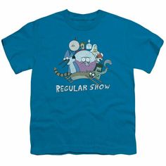 a blue t - shirt with the words regular show on it