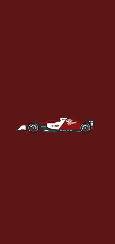 a red and white race car on a red background