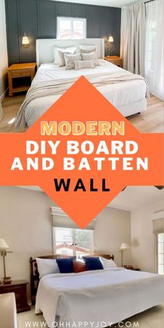 the modern diy board and batten wall is an easy way to decorate your bedroom