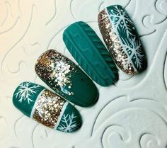 55 Winter Nail Designs You’ll Want To Try This Season 2024 | January Nails Designs Winter Nail 2023, Rockabilly Nails, Beach Nails Art, Christmas Sweater Nails, January Nail Designs, Blue Christmas Nails, Nail 2023, Holloween Nails