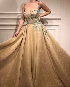 Details  - Tany color - 3D Mesh/Net glittery fabric  - Handmade embroidered flowers - Ball-gown style - Party Evening dress Gold Prom Dress, Evening Dress Long, Gold Prom, Prom Dresses Elegant, Gold Prom Dresses, Prom Dresses 2018, Sweetheart Prom Dress, Long Prom Dresses, Dress A Line