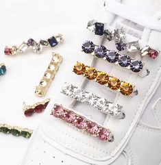 Rhinestone Shoelace Charms,Shoelace Tag,Laces Charms,Shoelaces Charms, Shoe Laces Decoration ❤HOW TO USE:Shoelaces can go through charms holes on its back, to fix on the shoes ❤We do not sacrifice quality for price,so you can rest assured to buy. ❤If you have any questions you can contact us at any time. Shoelace Accessories, Shoelace Charms, Couple Shoes, Luxury Girl, Lace Decor, Canvas Shoes Women, Decorated Shoes, Women Oxford Shoes, Womens Knee High Boots