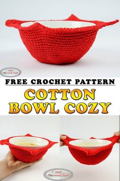 a crocheted bowl is shown with the text, free crochet pattern