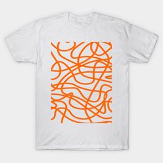 Orange abstract doodle lines pattern design -- Choose from our vast selection of Crewneck and V-Neck T-Shirts to match with your favorite design to make the perfect graphic T-Shirt. Pick your favorite: Classic, Boxy, Tri-Blend, V-Neck, or Premium. Customize your color! For men and women. Patterned Graphic Tee With Graphic Print, Orange Printed Graphic Tee, Abstract Tshirt Design, Orange Tshirt, City Kid, Lines Pattern, Amazing Fashion, Marker Art, Line Patterns