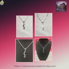 Sleek sellouts! 🤓. Order Black moon Lilith symbol necklace. https://imberravencreations.etsy.com at $22.05 #BlackMoon #necklace #silver #spiritual #symbol #protection #pagan #goddess #Lilith #wicca Silver Celestial Stainless Steel Jewelry, Silver Stainless Steel Celestial Jewelry, Symbolic Stainless Steel Jewelry, Symbolic Metal Charm Necklaces, Silver Crescent Stainless Steel Jewelry, Symbolic Crescent Necklace Adjustable, Celestial Style Silver Stainless Steel Necklace, Adjustable Moon Phase Charm Necklace, Nickel-free Celestial Stainless Steel Jewelry