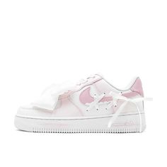 Step into style with our White Lace Pink Custom Air Force 1 shoes! These unique kicks feature a fun and playful color combination, perfect for expressing your individuality. The white lace adds a touch of elegance, while the custom design adds a one-of-a-kind flair to any outfit. Make a statement with every step in these must-have shoes! Exactly as shown in the pictures. 📷 Brand New & Authentic. 💯 Hand Painted with attention to detail. 👨‍🎨 Waterproof and Flexible. ❤️ Unisex model. Please refer to the Size Chart. 👟👫 Free Worldwide Shipping. ✈️🌍 Painted Sneakers, Custom Air Force 1, Air Force 1 Low, Pink Accents, Pink Design, Custom Sneakers, Sneaker Collection, Lace Design, Air Force 1