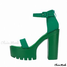 Olivia Mark - Fashionable Elevator Sandals with Chunky Heels and Simple Design Shoe Sole, Toe Shoes, Olivia Mark, Chunky Heels, Simple Design, Simple Designs, Sandals, Heels, Design