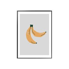 two bananas in a black frame on a white background, with the image below it