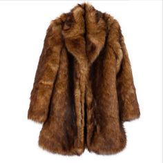 [dress_Julia Dress] - The ENSA Cl Fashion, Brown Faux Fur Coat, Faux Fur Collar Coat, Faux Fur Coats, Long Coat Women, Collar Coat, Fake Fur, Brown Coat