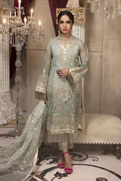 Pakistani Clothes Online, Pakistani Suits Online, Pakistani Designer Suits, Embellished Shirt, Pakistani Salwar Kameez, Maria B, Pakistani Bridal Wear, Pakistani Designers, Pakistani Suits