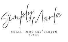 the logo for simply nanda small home and garden ideas, which is handwritten in black ink