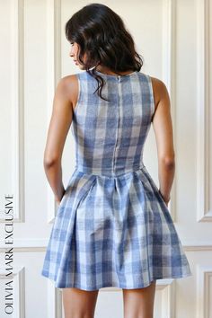 Olivia Mark - Chic Plaid Skater Dress Plaid Skater Dress, Olivia Mark, Skater Dress, Plaid