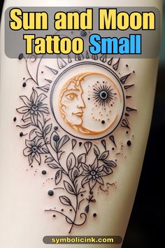 Sun and Moon Tattoo Small Sun Moon Color Tattoo, Balance Tattoo, Moon Mandala