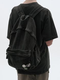 This is a comfortable and trendy backpack by SUADE that is made out of high quality cotton 100% blend fabric. With unique design detail with trendy look, it will stand out from your casual and young daily outfit.- Pigment washed fabric- Adjustable strap length- Front zipper pocket Streetwear Cotton Bags With Pockets, Cotton Streetwear Bags With Pockets, Casual Large Capacity Backpack For Back To School, Casual Backpack For Back To School, Casual Streetwear Bags With Pockets, Grunge Backpack For Everyday Use, Casual School Backpack With Multiple Pockets, Trendy Cotton Everyday Backpack, Trendy Cotton Backpack For Everyday