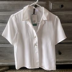 New & Never Worn Miami Style Mesh White Button Down. Cute, Light And Breathable Perfect For Beach Style Or Casual Wear With Denim Shorts Size Is Xs But Fits Like A Small White Short Sleeve Button Down, H&m Short Sleeve Tops For Work, H&m Short Sleeve Work Tops, Chic H&m Shirt With Button Closure, H&m Button-up Blouse With Button Closure, H&m Button-up Blouse For Day Out, Trendy Button-up H&m Blouse, Trendy Button-up Blouse From H&m, Trendy Button-up Blouse By H&m