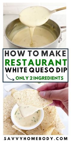 You’ll love how easy it is to make Mexican Restaurant Style White Queso Dip at home. It’s only 2 ingredients and can be made on the stovetop or the crockpot. Mexican Style White Queso, Homemade Mexican Queso Dip, 5 Ingredient White Queso, Crockpot Restaurant Queso, Homemade Mexican Queso, Mexican Caso Dip Recipes, Mexican Restaurant Style White Queso Dip, Best Homemade Queso, Quick And Easy Queso Dip