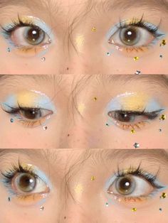 Dr Makeup, Moodboard Theme, Skincare Headband, Shower Makeup, Eyeshadow Blue, Funky Makeup, Yellow Makeup