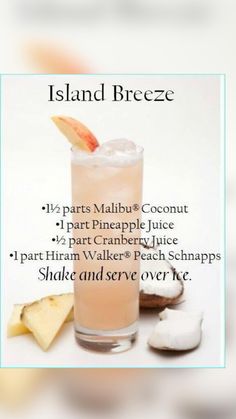 the island breeze cocktail recipe is displayed on an instagramtion page, with information about it