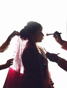 the bride is getting ready for her big day