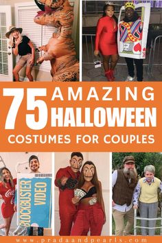 halloween costumes for couples with text overlay that reads 75 amazing halloween costumes for couples