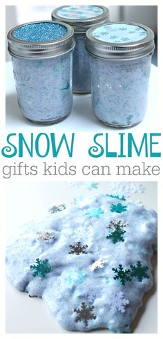 snow slime gifts kids can make for christmas and the holidays are fun to make