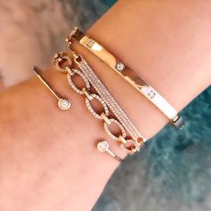 Diamond Station Bracelet | Gold and Diamond Stacking Bangle | Liven – Liven Company White Gold Bangle, Tiffany Bracelets, Station Bracelet, Diamond Bangles Bracelet, Stacked Bangles, Classy Jewelry, Bezel Set Diamond, Elegant Bracelet, Bar Bracelets