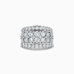 Effy Pave Classica 14K White Gold Diamond Statement Ring 4.84 TCW Classic Multi-stone Round Cut Diamond Ring, Classic Multi-stone Diamond Rings, Classic 14k White Gold Multi-stone Rings, Timeless Multi-stone Round Cut Ring, Timeless Multi-stone Diamond Ring, 14k White Gold Multi-stone Diamond Ring, 14k White Gold Multi-stone Ring, Timeless White Gold Multi-stone Rings, White Gold Multi-stone Cluster Diamond Ring