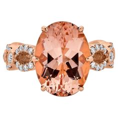 Crafted of 14K rose gold, the lustrous shine of this gorgeous ring comes from the radiant oval cut Morganite at its center. Accentuating its glow are the splendid round cut Diamonds that surround it, creating a dazzling effect. 7.77ct Morganite Ring 0.50Tct Diamonds set 14K Rose Gold Morganite Ring, Round Cut Diamond, Morganite, Solitaire Ring, Oval Cut, Or Rose, Heart Ring, Jewelry Rings, Diamonds