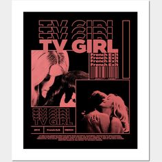 the poster for eva sibi's t v girl, featuring two women and one man