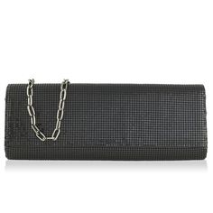 The Zoe Baguette Clutch in black fits all of your essentials for a night out. Crystal Bags, Metal Mesh, Evening Clutch Bag, Your Outfit, Evening Clutch, Metallic Accents, Black Fits, Metallic Paint, Soft Black