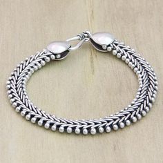 Sterling silver braided bracelet, 'Herringbone' - Sterling Silver Chain Bracelet Silver Braided Bracelet, Silver Jewellery Indian, Herringbone Chain, Fine Silver Jewelry, Silver Jewelry Earrings, Stylish Bracelet, Silver Jewellery Sets, Silver Jewels, Braided Bracelet