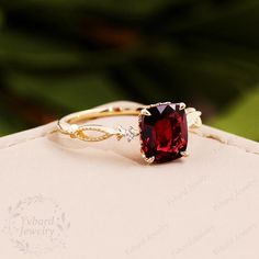 (Please confirm your US size when you make an order)========================================================================================Jewelry Details-Gold Type : 14k goldCenter Stone: NATURAL Garnet 6*7mm, Approximately 1.25ctColor: 3AClarity: VSCut: Cushion Cut / 3EXSide Stone: Natural Diamond,0.02ctwColor: G-HClarity: SI1Cut: Round Cut / 3EXBand Width: Approximately 1.2mmSKU: YR0453========================================================================================~*-*~Purchase Guara Elegant Solitaire Ruby Ring With Open Design, Elegant Ruby Stackable Wedding Rings, Elegant 14k Gold Birthstone Ring With Simple Design, Wedding Ruby Ring In Cushion Cut Yellow Gold, Elegant Red Stackable Rings, 14k Gold Ruby Ring For Wedding, Elegant Solitaire Ruby Open Ring, Elegant Cushion Cut Ruby Ring For Wedding, Elegant Cushion Cut Ruby Wedding Ring