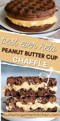 the best ever keto peanut butter cup chaffle