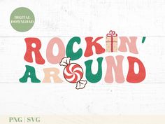 rockin'around christmas svg cut file