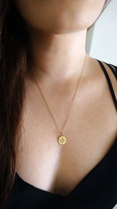 14K Diamond Solitaire Starburst Necklace, Star Disc Necklace, Polaris Diamond Necklace, Polaris Disc Pendant, Dainty Diamond Star Necklace, 14K 9K solid gold necklace, Minimalist neckace, Layering necklace, Gift for mom, Gift for her, Graduation Gift, FREE EXPRESS SHIPPING Dainty, minimalist solitaire diamond starburst charm necklace made in 18K, 14K or 9K gold. An absolute staple! Whisper...Shine Bright! ------------------------------------------------- D E T A I L S 18K, 14K or 9K Solid Gold D Dainty Starburst Yellow Gold Jewelry, Yellow Gold Sterling Silver Star Charm Necklace, Dainty Star-shaped Yellow Gold Jewelry, Sterling Silver Star Charm Necklace In Yellow Gold, Sterling Silver Gold Necklace With Compass Design, Dainty Yellow Gold Star Jewelry, Celestial Yellow Gold Charm Necklace With Star Charm, Celestial Yellow Gold Charm Necklaces With Star Charm, Celestial Yellow Gold Necklace With Star Charm