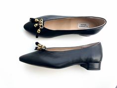 Jane  - our newest classic black flat slip one shoes. They are very comfortable, chic and will look great with black formal trousers, jeans or skirt. We used the finest leather, the most comfortable shoe shape and a manufactured durable sole so that you can enjoy the most out of these gorgeous shoes. All of our shoes are handmade, created with careful attention to comfort, detail and style. BRAND: Anna Maratti MATERIAL: fine soft leather LINING: calf leather SOLE: soft, lightweight and durable F Elegant Business Flats With Low Heel, Elegant Low Heel Flats For Business, Evening Slip-on Loafers With Flat Heel, Elegant Closed Toe Flats For Office, Elegant Slip-on Pointed Toe Flats For Formal Wear, Elegant Slip-on Pointed Toe Flats For Formal Occasions, Elegant Low Heel Flats For Office, Elegant Black Pointed Toe Flats For Business, Elegant Black Pointed Toe Flats For Fall