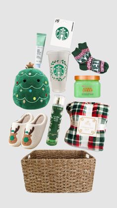 the contents of a starbucks gift basket