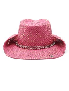 The Peter Grimm Pink Heart Attack Women's Hat is a beach drifter cowgirl hat made from 100% Moroccan straw and has a rhinestone heart on the silver chain band. This is a stunning and unique western style drifter hat in an eye-catching pink. Features a whimsical heart on the band making it perfect for the hippie chick at her free spirited summertime concerts. You'll be the most noticeable cowgirl in town. Perfect for the rodeo, a trip to Nashville or a country music concert. Color: Pink Size: one Nfr Rodeo, Nashville Country Music, Nashville Country, Custom Cowboy Hats, Pink Cowboy Hat, Pink Cowboy, Country Music Concerts, Whimsical Heart, Hippie Chick