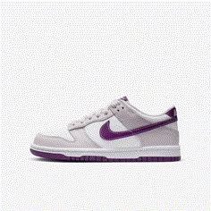 Designed for basketball but adopted by skaters, the Nike Dunk Low helped define sneaker culture. Now this mid-'80s icon is an easy score for your closet. With ankle padding and durable rubber traction, these are a slam dunk whether you're learning to skate or getting ready for school. Nike Dunks Low Purple, Womens Nike Dunks, Nike Dunks Women, Nike Sb Women, Nike Dunks Outfit Woman, Nike Dunks Low, Fancy Sneakers, Shoes For School