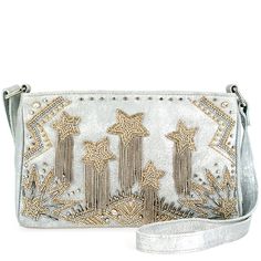 Silver Streak Crossbody Handbag Beaded Stars, Mary Frances Bags, Big Handbags, Chain Fringe, Mary Frances, Purse Gift, Mini One, Best Handbags, Handmade Purses