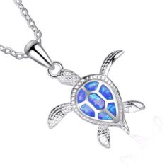 New Sea Turtle Pendant Necklace Chain Length: Approx 18 Only One Necklace Per Order. Blue Clavicle Chain Jewelry For Gifts, Blue Clavicle Chain Jewelry Gift, Blue Clavicle Chain Jewelry As Gift, Blue Jewelry With Silver Chain For Gifting, Blue Adjustable Clavicle Chain Jewelry, Blue Metal Jewelry With Adjustable Chain, Blue Pendant Necklace With Silver Chain, Adjustable Blue Collar Necklace, Blue Pendant Jewelry With Silver Chain