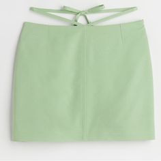 Tie Light Green. Lined Bew W/ Tags Elegant Green Skort For Summer, Elegant Green Summer Skort, Green Pencil Mini Skirt For Summer, H&m Lined Skirt For Spring, H&m Spring Lined Skirt, H&m Skirt For Spring Day Out, H&m Elegant Mini Skirt For Summer, Chic H&m Skirt For Spring, Elegant H&m Mini Skirt For Summer